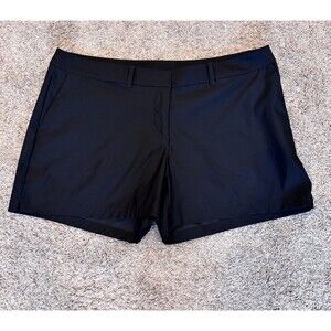 Nike Golf Dri-FIT Women's Shorts Zip Flat Front Pockets Size 16 Black